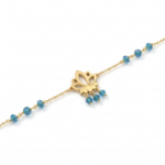 Lotus Gold Bracelet With Blue Stones - Image 2