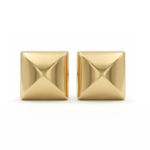 Pyramid Yellow Gold Earrings