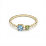 Gold Ring With Blue And Green Stones - Image 2