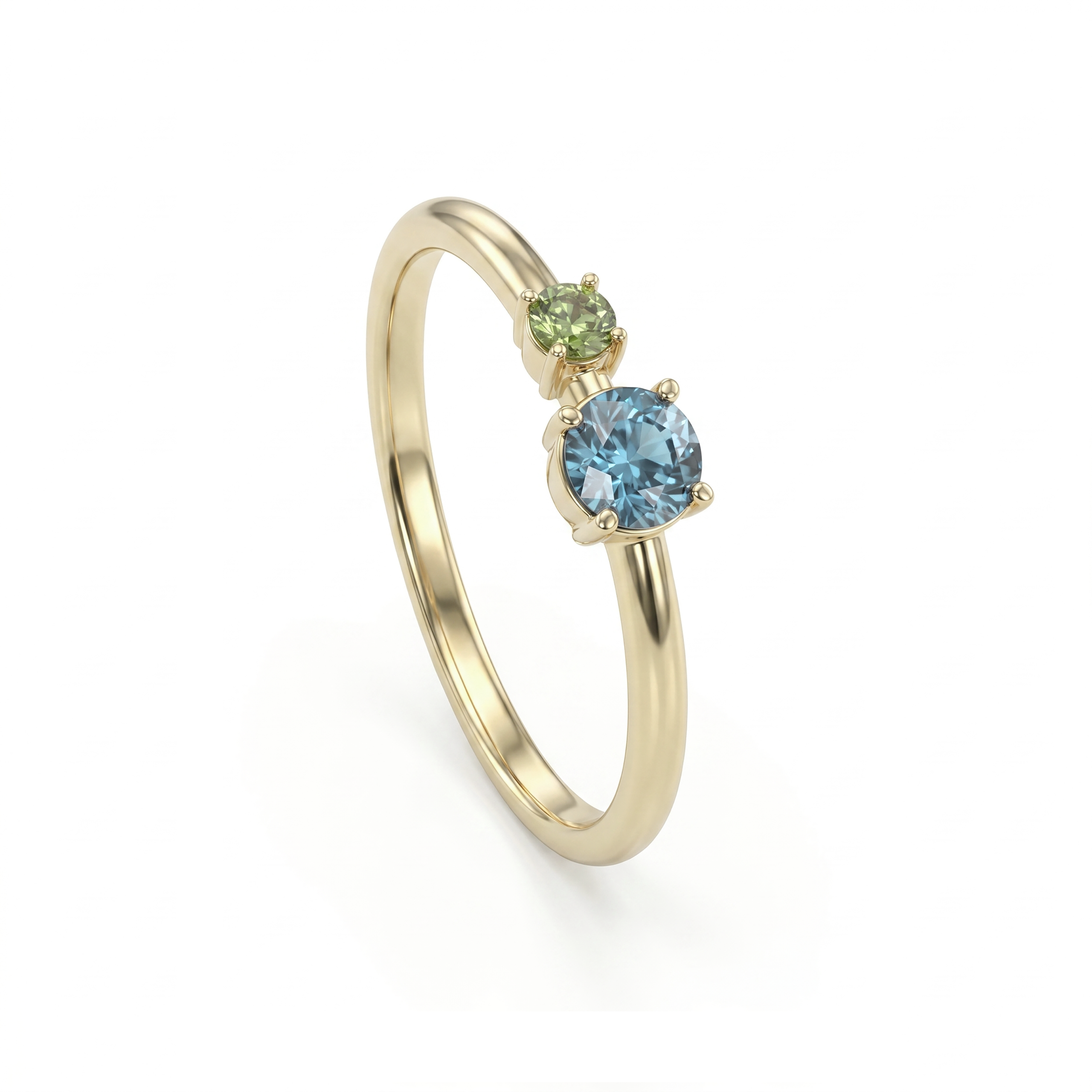 FCROTW8302AX1F10PXRRR-B Gold Ring With Blue And Green Stones - Image 1