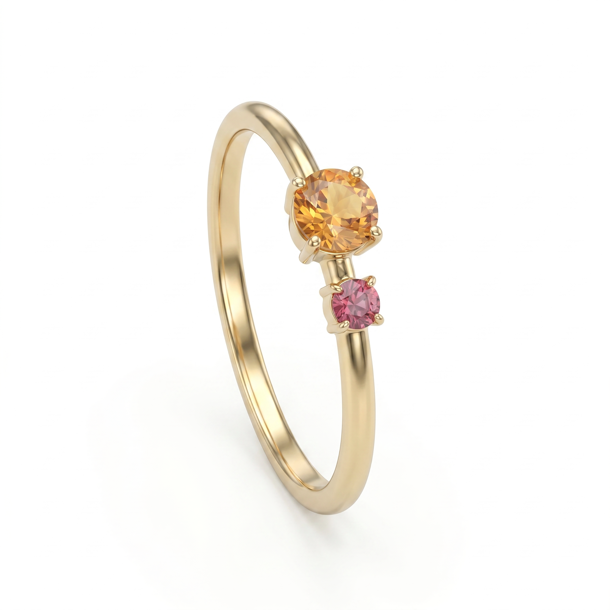 FCROTW8302AX1F10PXRRY-B Gold Ring With Pink And Orange Stones - Image 1