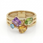 Gold Ring With Colored Stones - Image 2