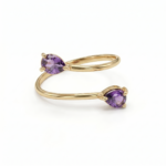 Gold Ring With Purple Stone - Image 2