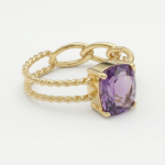 Gold Ring With Purple Stone - Image 3