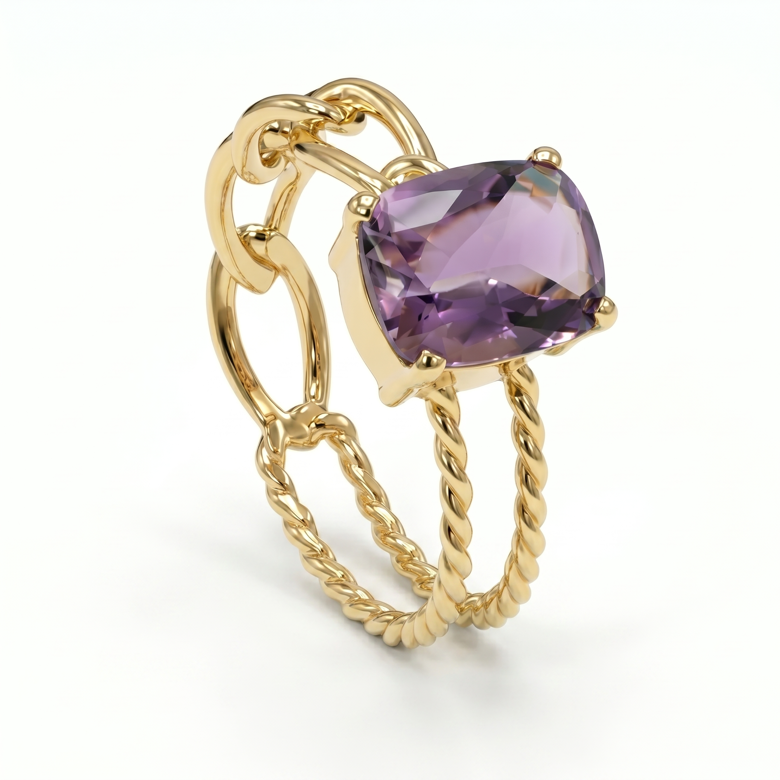 FCROTW8306AA1F12PRCRY-C Gold Ring With Purple Stone - Image 1
