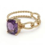 Gold Ring With Purple Stone - Image 2