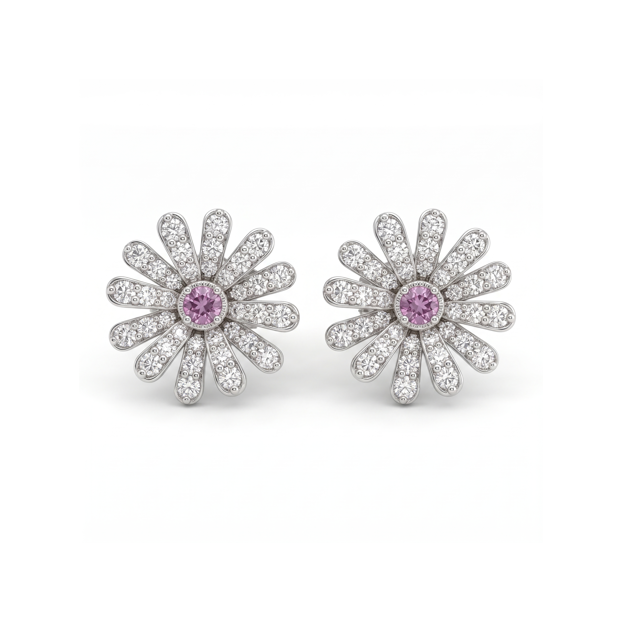 FDEOTW7682DT2F12ADRSW Flower Diamond Earrings - Image 1