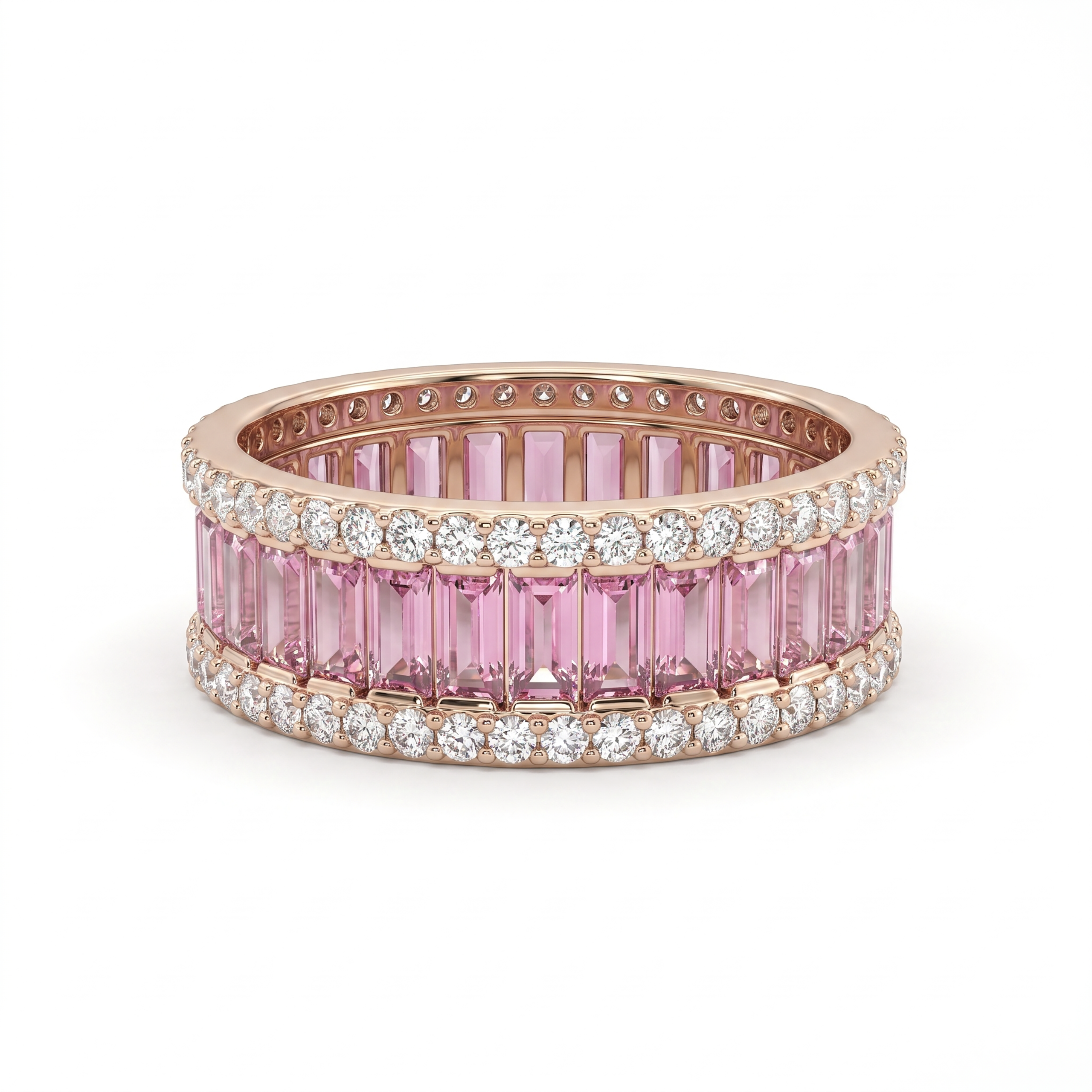 FDMOTW2561AW2F13EPBGR Pink Baguette Diamond Ring - Image 1