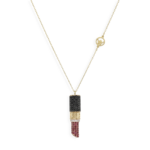 Lipstick With Black Diamonds Necklace