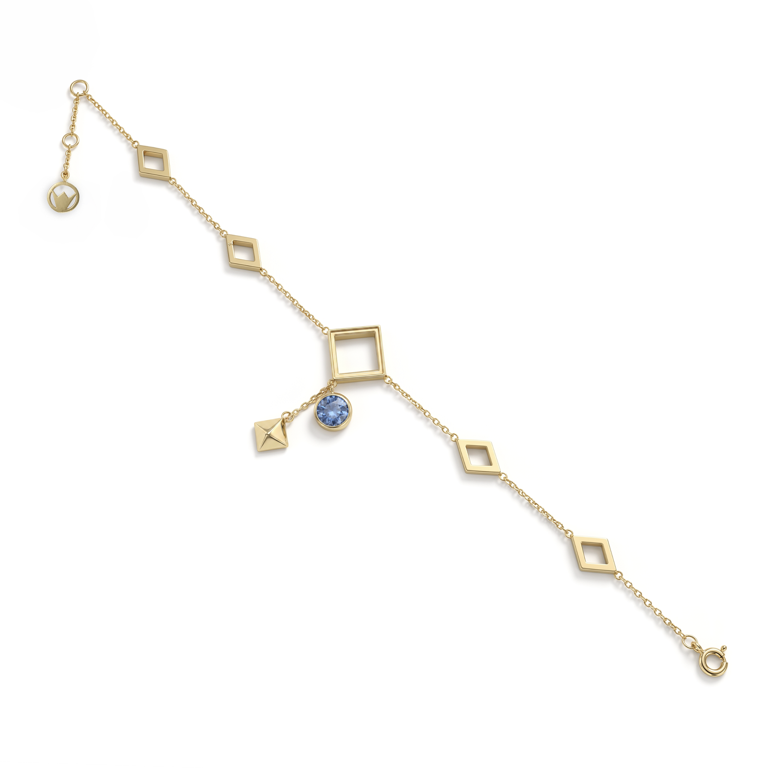 FCAOTW8314AX1010PRRRY Gold Bracelet with Blue Stone - Image 1