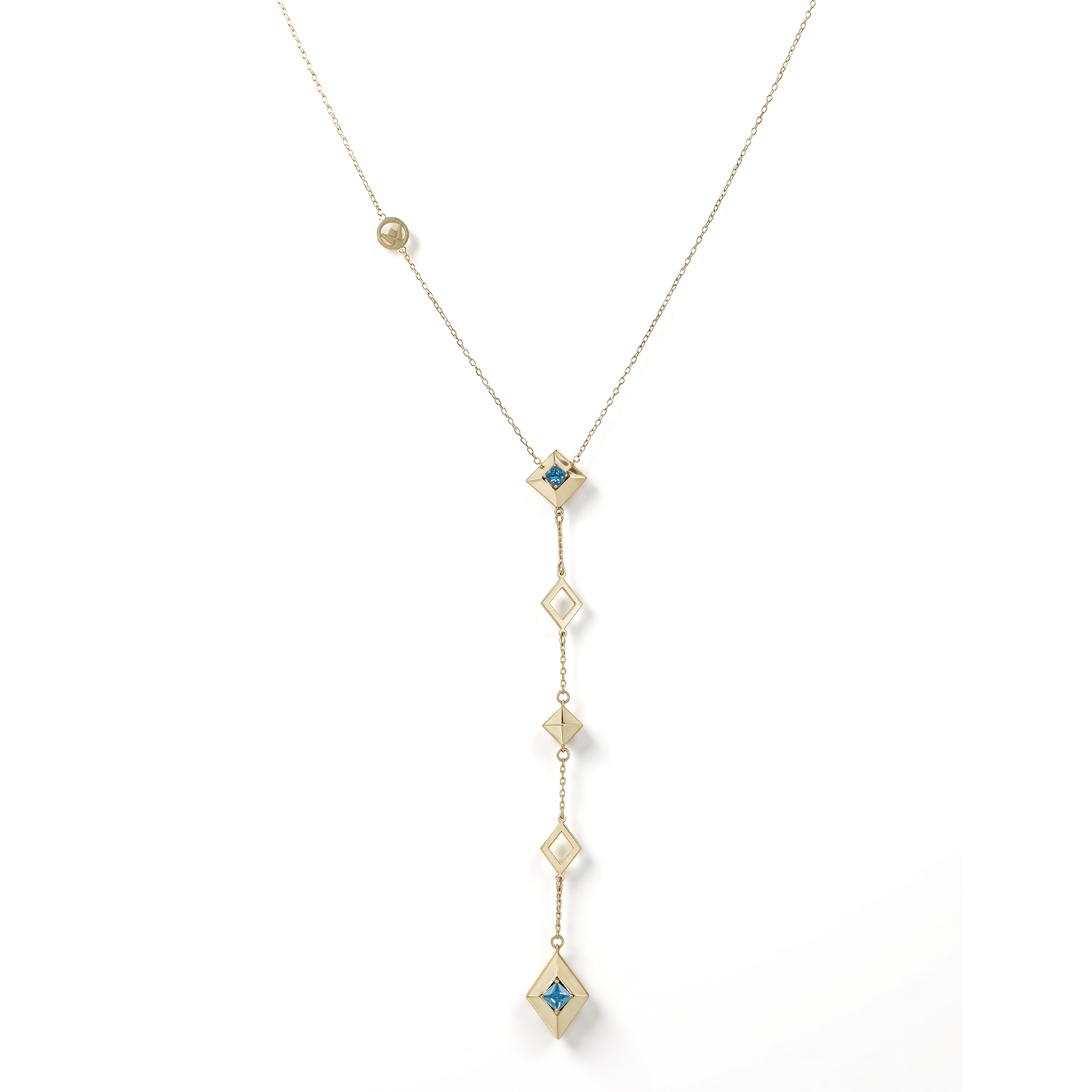 FCPOTW8314AX1010PRRRY Gold Necklace with Blue Stones - Image 1