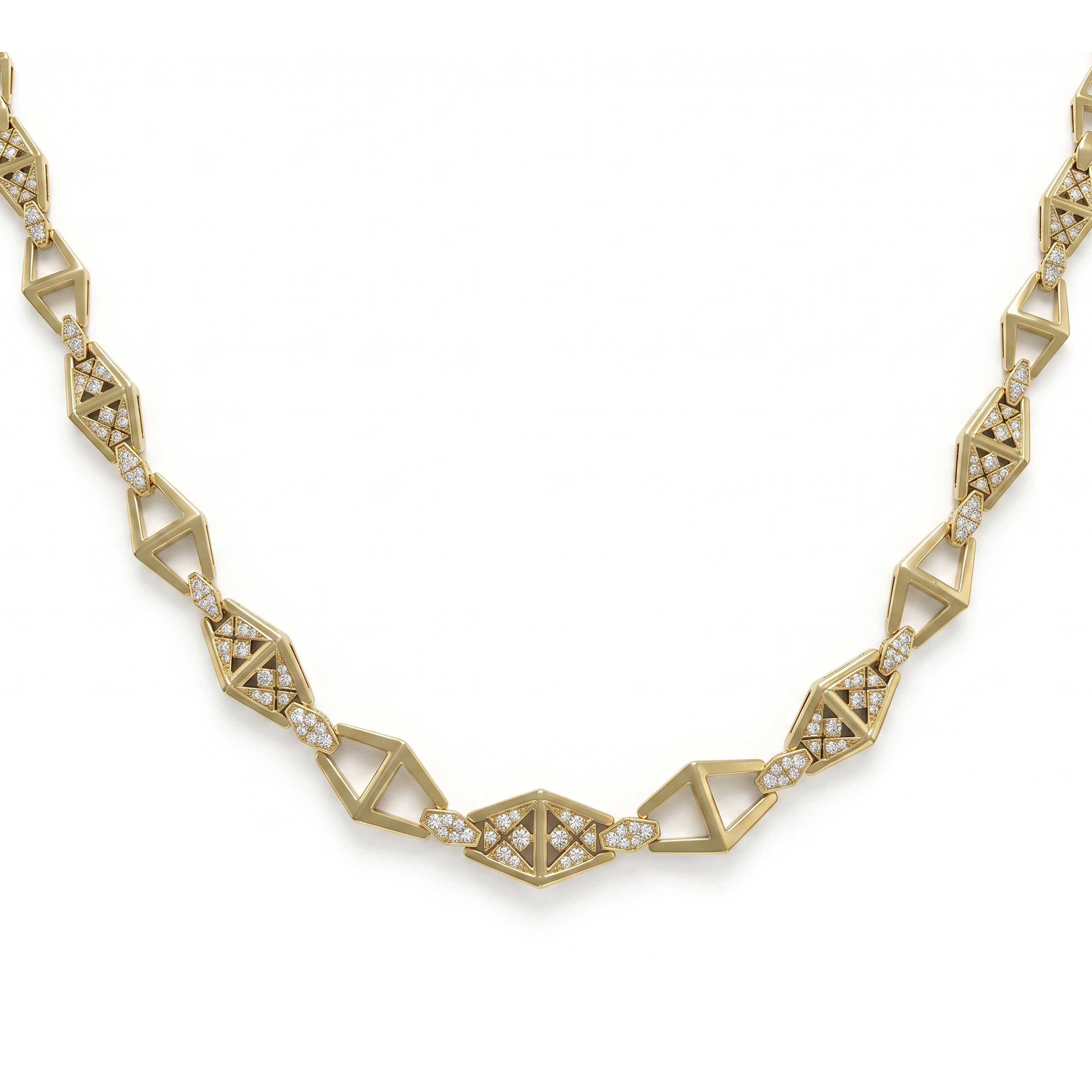 FDNOTW7636AT1HA0ADRSY-B Emblem Gold Necklace with Diamonds - Image 1