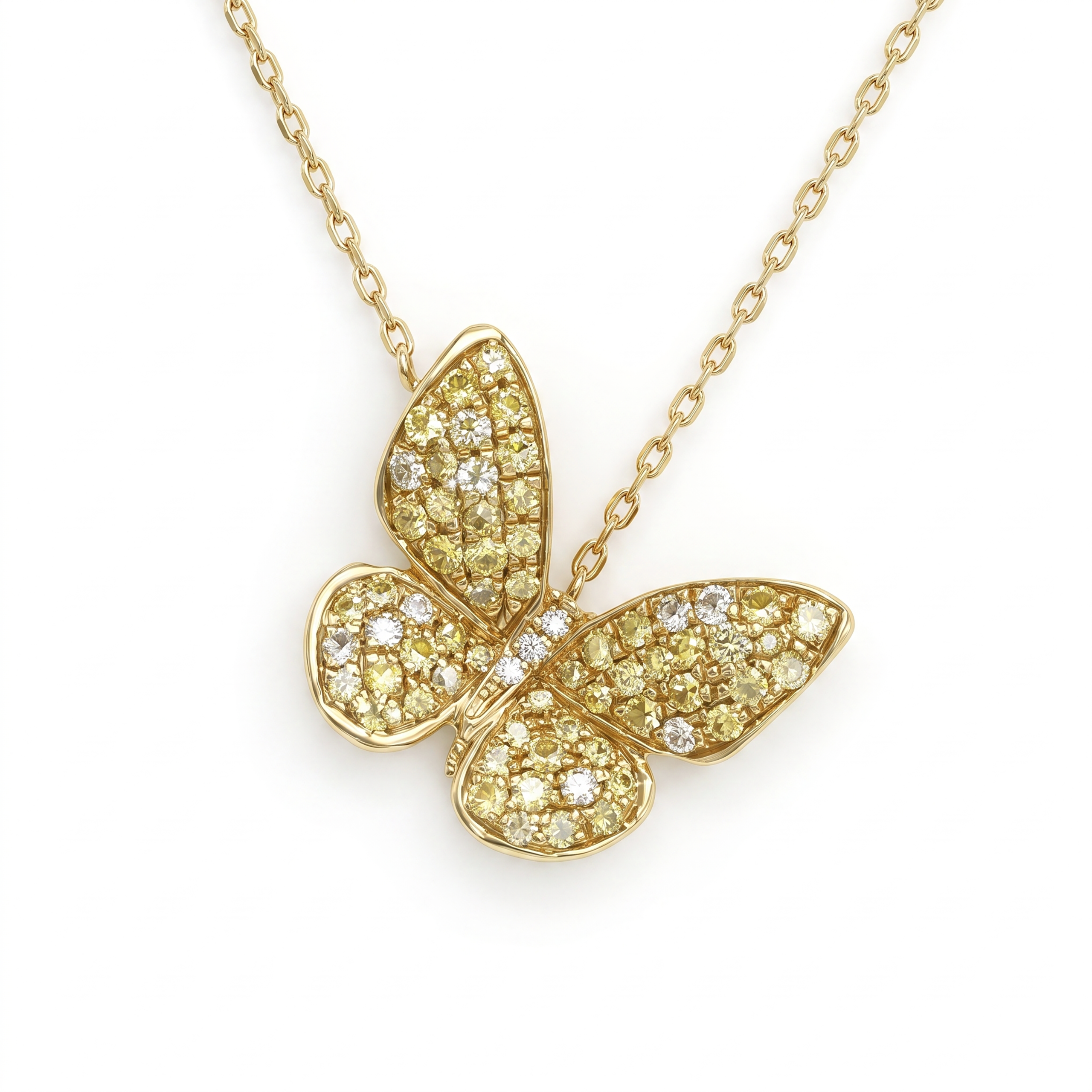 FDPBTW4967AT4FA0AYRSY-B Butterfly Gold Necklace with Diamonds - Image 1