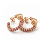 Screw Diamond Earrings With Pink Sapphire - Image 2