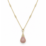 Bulb Diamond Necklace With Pink Sapphire