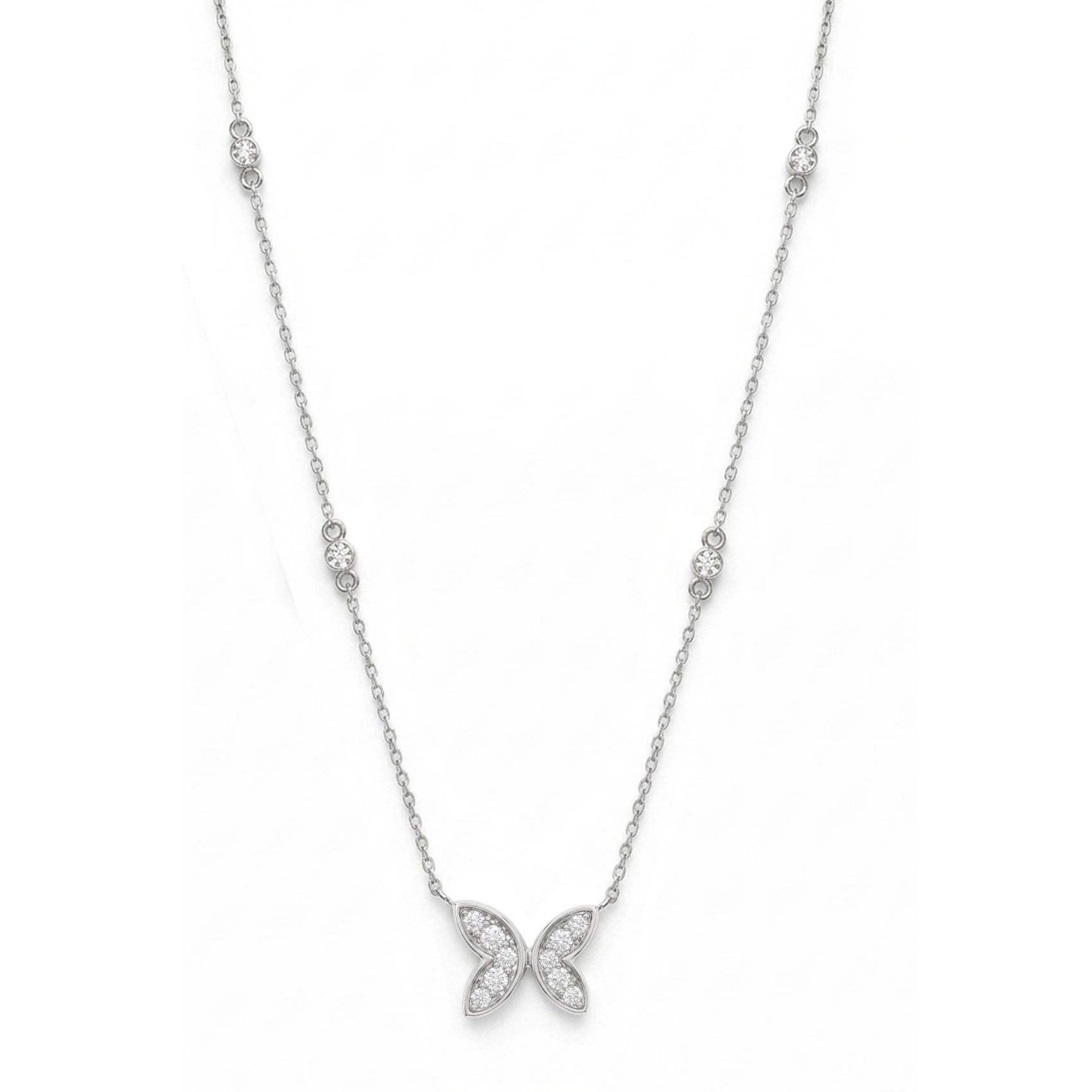 FDPOTW7086BT1F10ADRSW Butterfly Diamond Necklace - Image 1