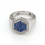 Men Diamond Ring With Blue Sapphire - Image 3