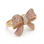 Ruban Diamond Ring With Pink Sapphire - Image 4