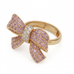 Ruban Diamond Ring With Pink Sapphire - Image 3